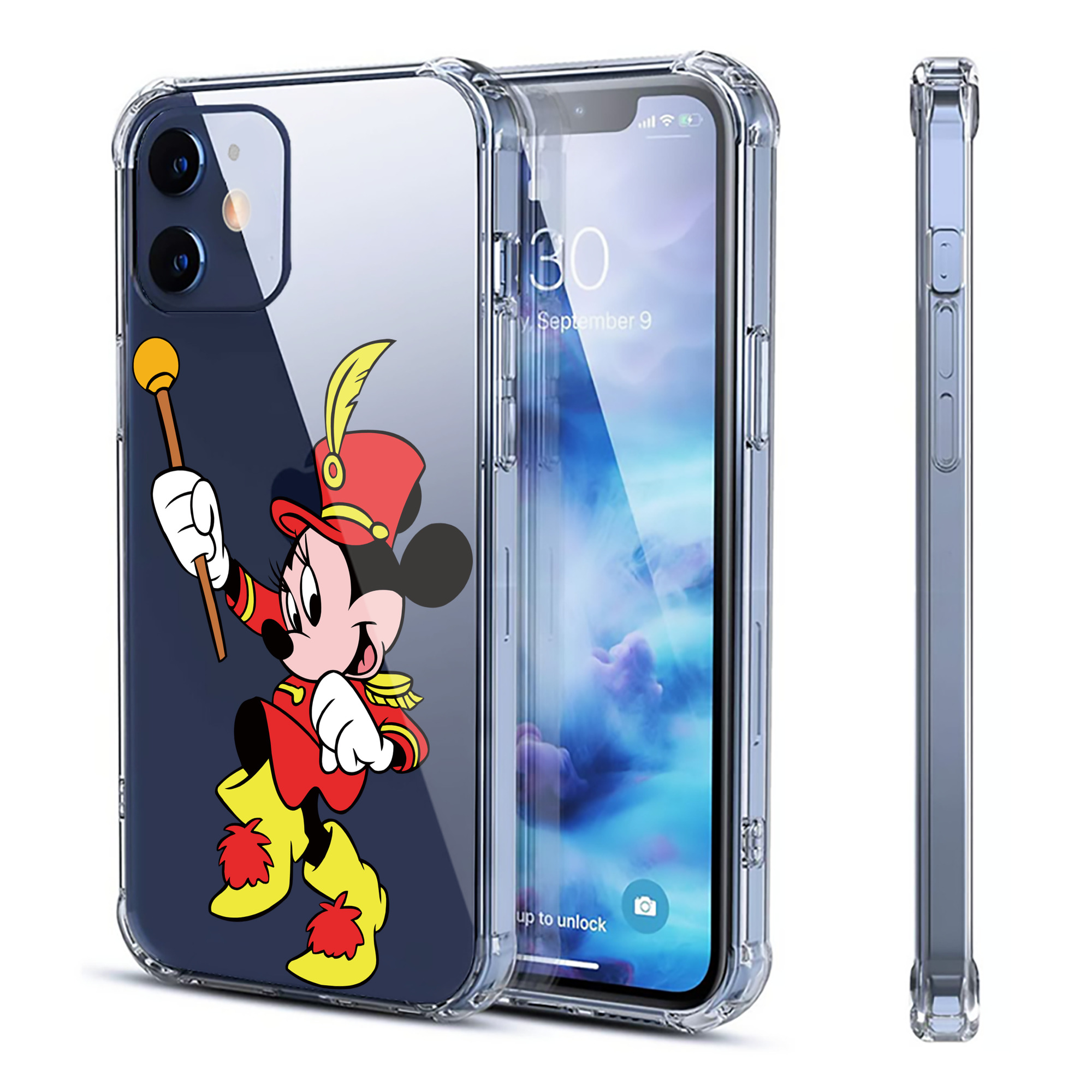 （画像用） ミッキーマウス Mickey Mouse 【iPhone 12シリーズ対応】透明スマホケース（クリアソフトケース）